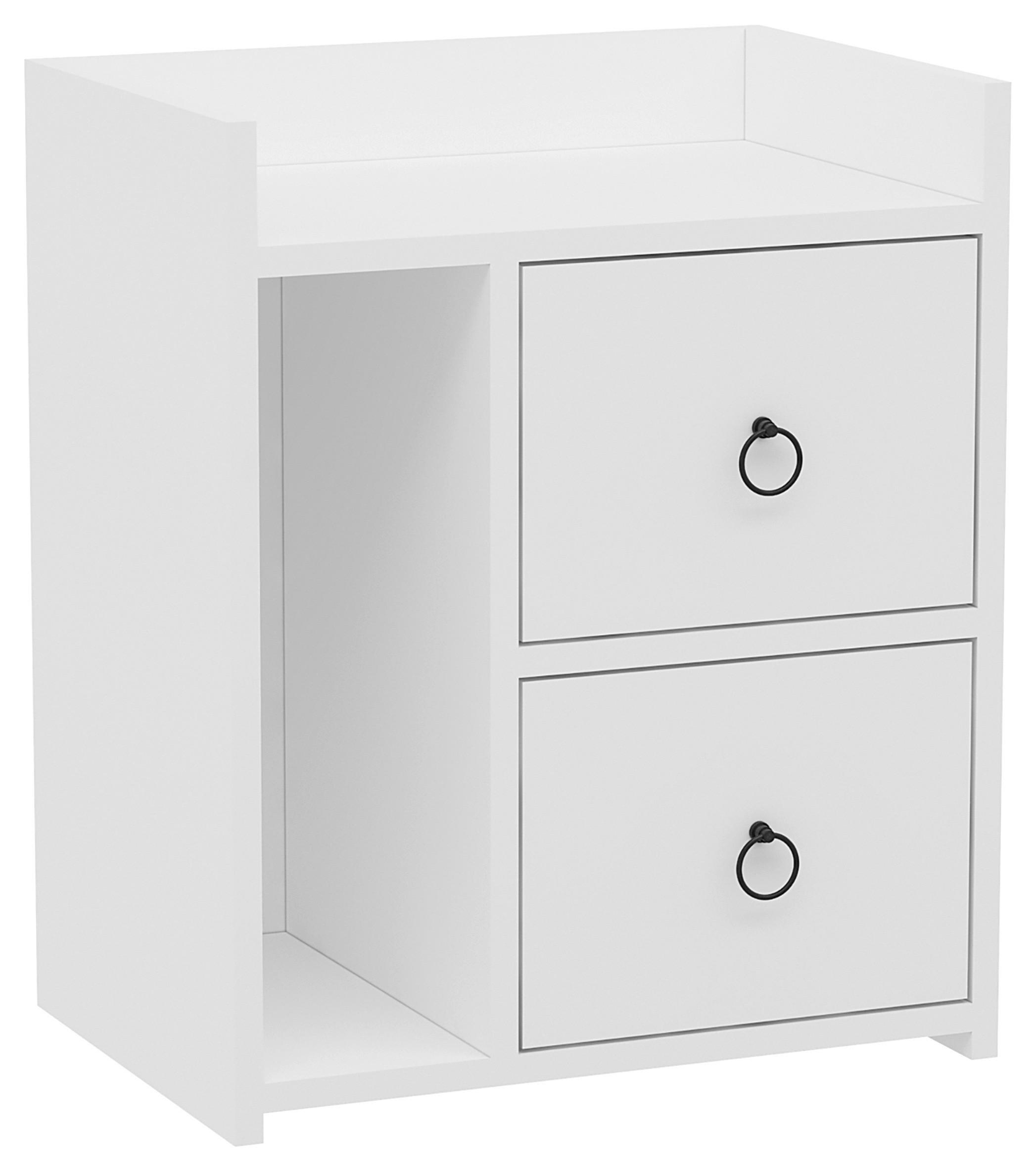 NACHTSCHRANK 50/60/35 cm  - Weiß, Design, Holzwerkstoff (50/60/35cm) - MID.YOU