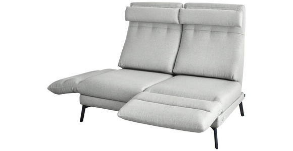 2-SITZER-SOFA Flachgewebe Hellgrau  - Hellgrau/Schwarz, Design, Textil/Metall (178-226/83-113/96-177cm) - Dieter Knoll