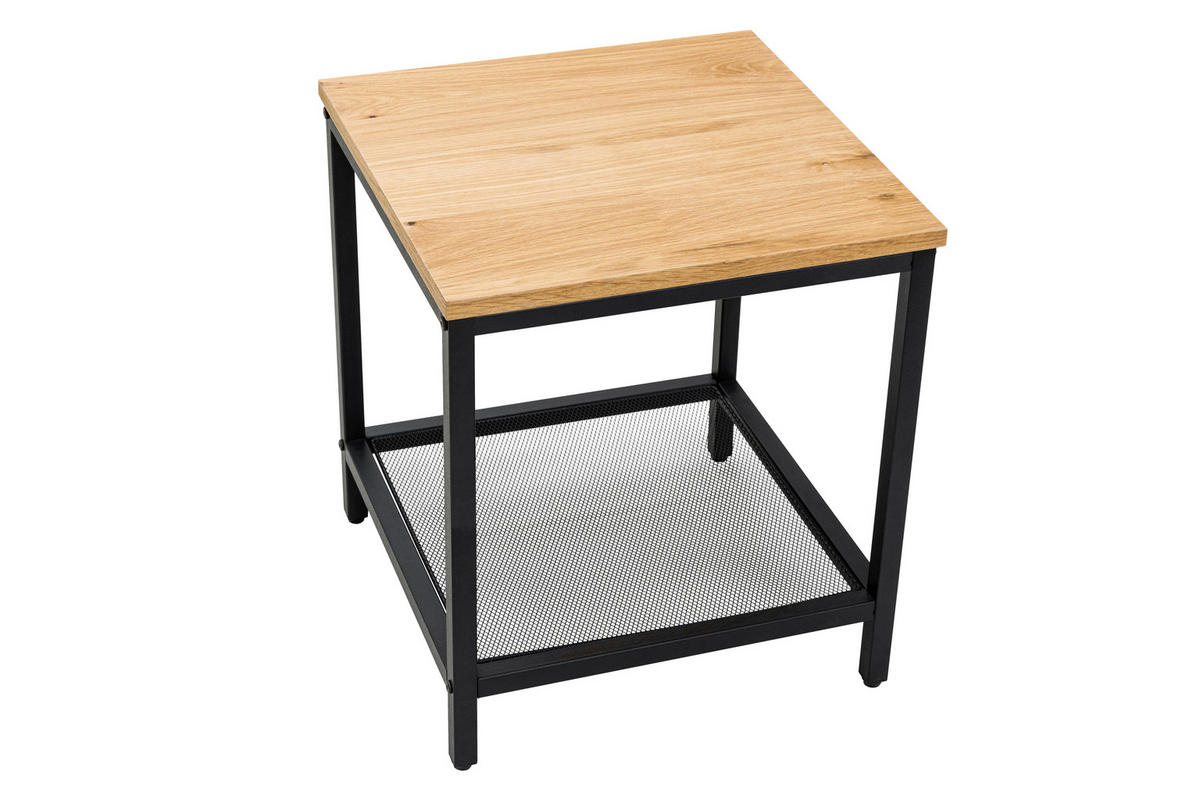 BEISTELLTISCH in Holz, Metall, Holzwerkstoff 40/40/45 cm  - Eichefarben/Schwarz, Lifestyle, Holz/Holzwerkstoff (40/40/45cm) - Xora