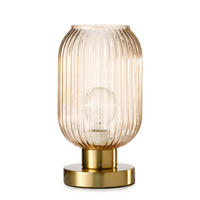 TISCHLEUCHTE 5900 DOROTY 15/15/25 cm  - Bernsteinfarben/Cappuccino, KONVENTIONELL, Glas/Kunststoff (15/15/25cm)