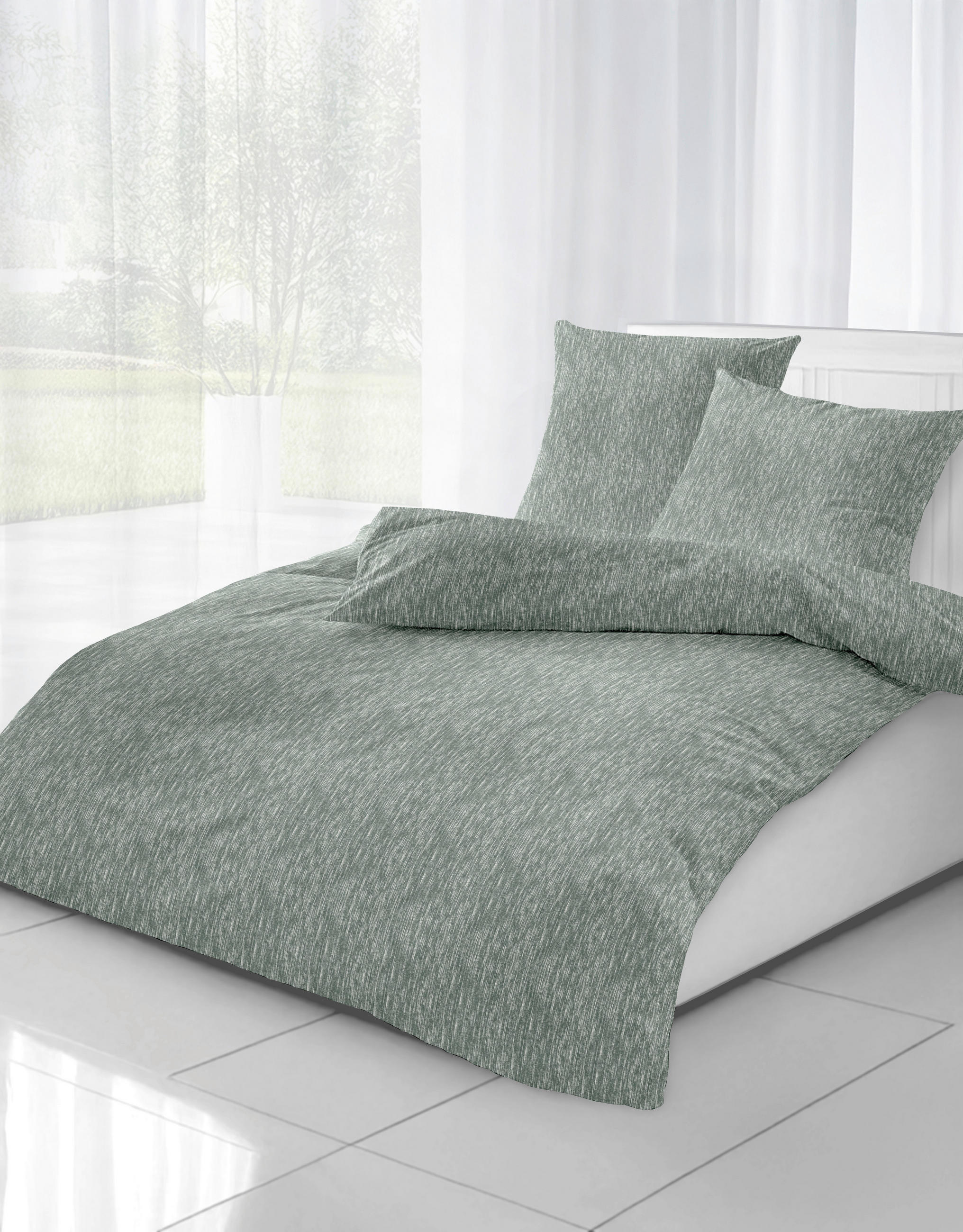 BETTWÄSCHESET Flanell 160/210 cm  50 cm/70 cm  - Mintgrün, Basics, Textil (160/210cm) - Ambiente