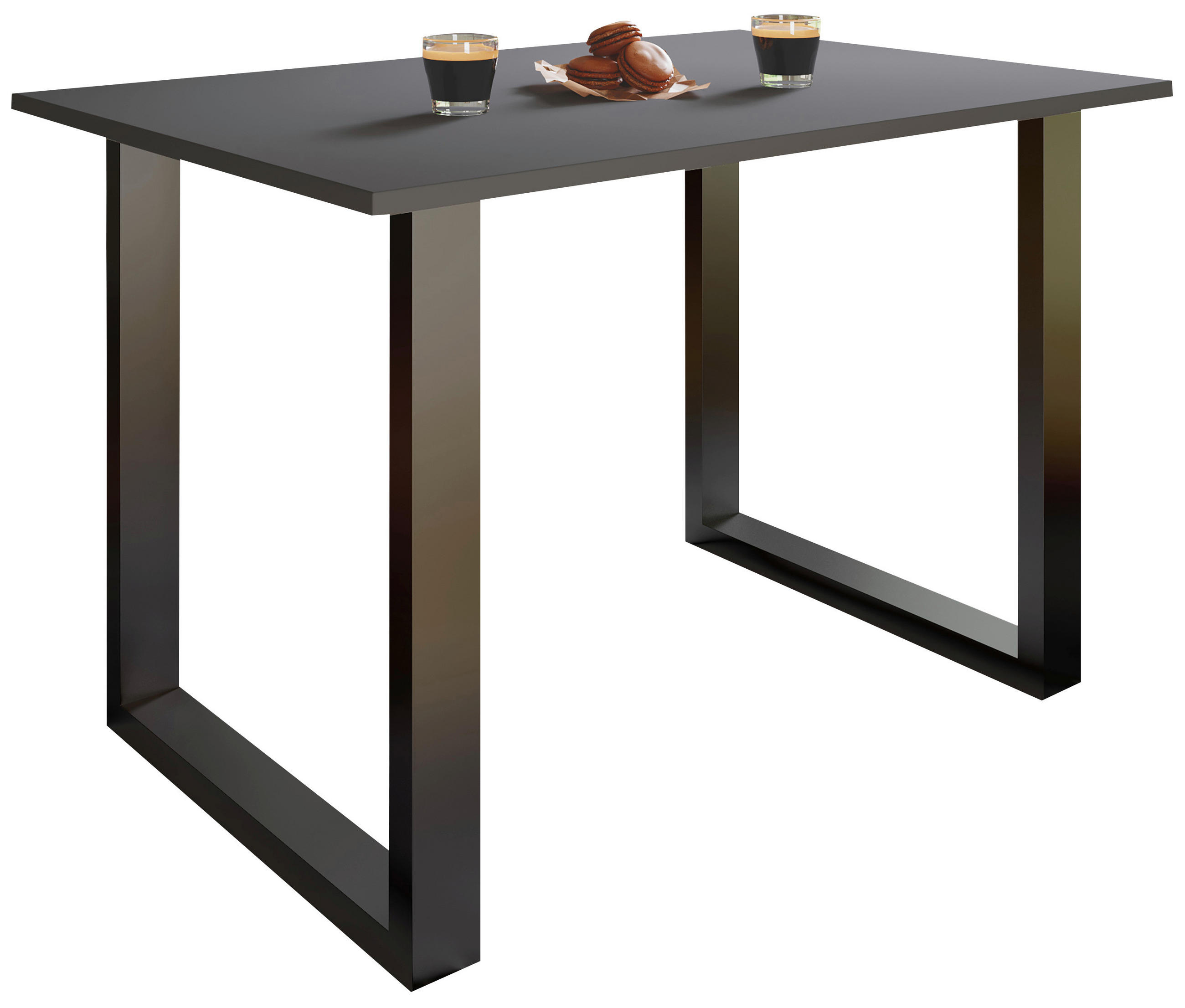 Masă din metal, material pe bază de lemn, 110/80/76 cm,
