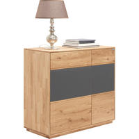 KOMODA, dub, antracitová, barvy dubu, 98/89/42 cm - barvy dubu/antracitová, Design, dřevo/sklo (98/89/42cm) - Valnatura
