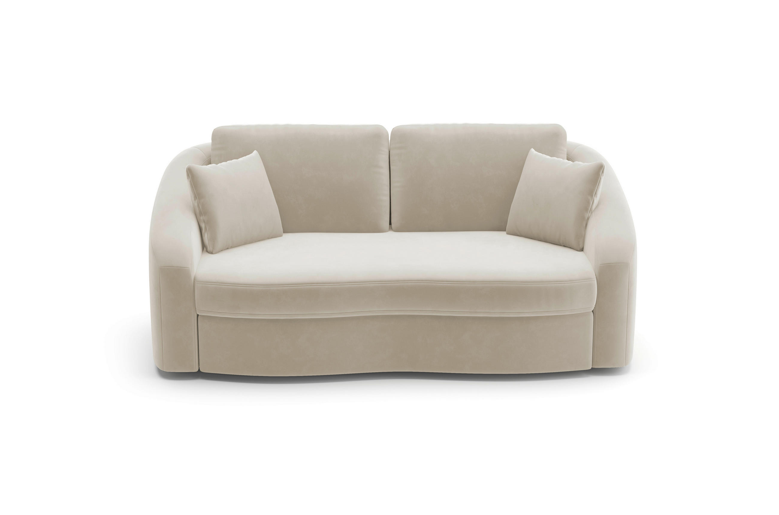 2,5-SITZER in Samt Sandfarben - Sandfarben/Schwarz, Modern, Kunststoff/Textil (196/88/107cm) - Sit & More