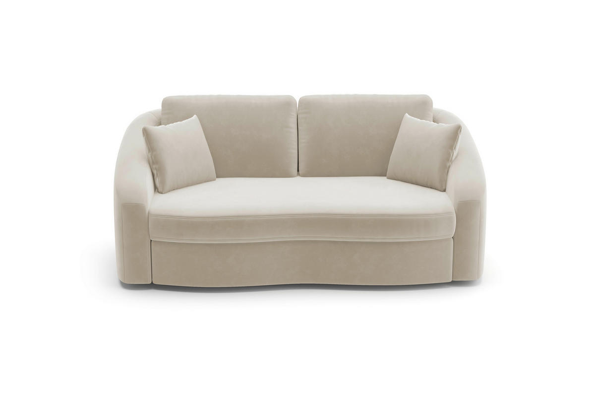 2,5-SITZER in Samt Sandfarben  - Sandfarben/Schwarz, Modern, Kunststoff/Textil (196/88/107cm) - Sit & More