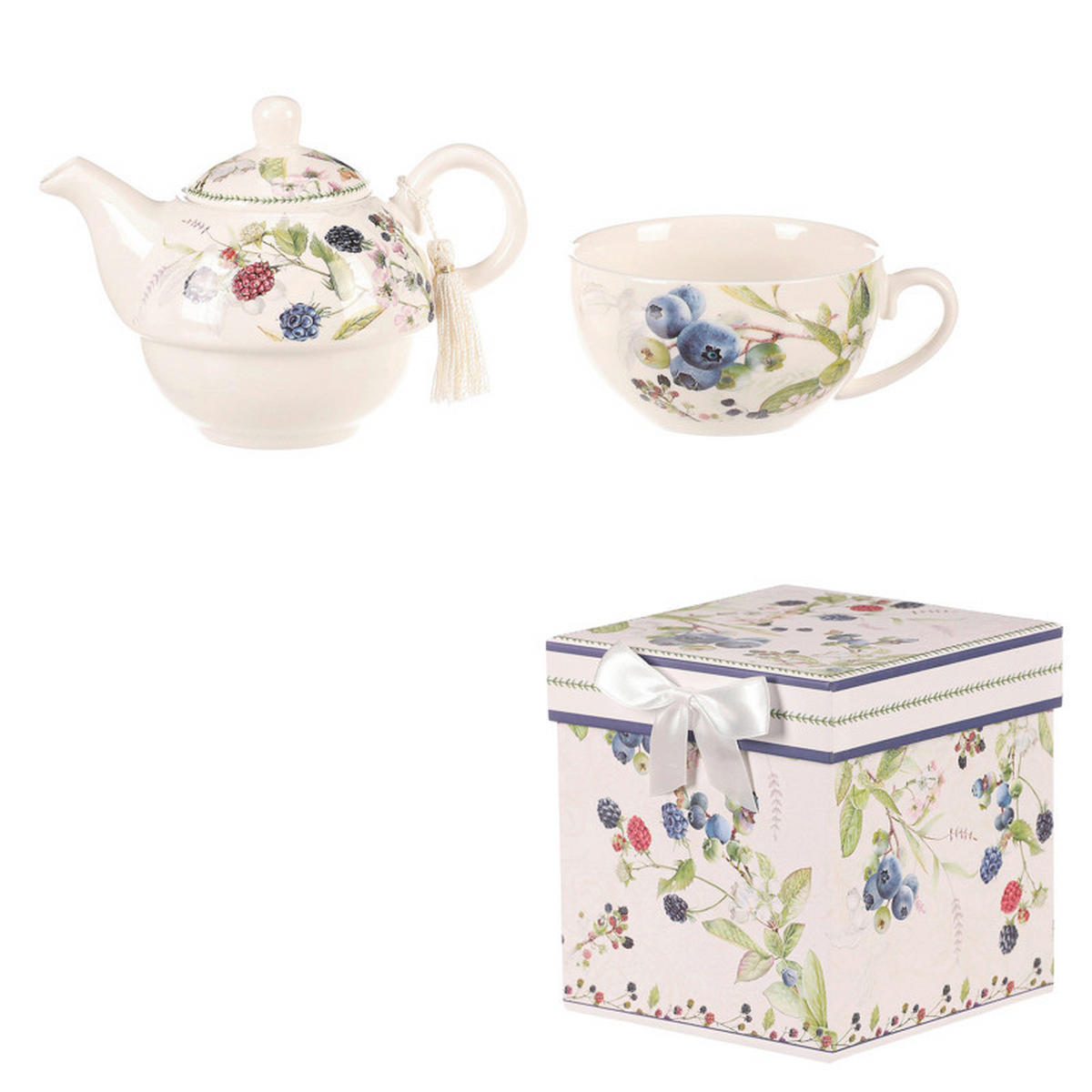 KONVIČKA SO ŠALKOM    - lila/biela, Basics, keramika (14/14/15cm)