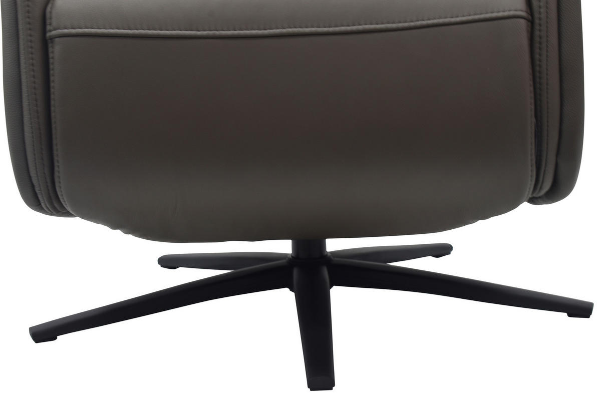 RELAXSESSEL Lederlook Echtleder    - Dunkelbraun/Schwarz, Design, Leder/Holz (75/109/84/148/84cm) - Livetastic
