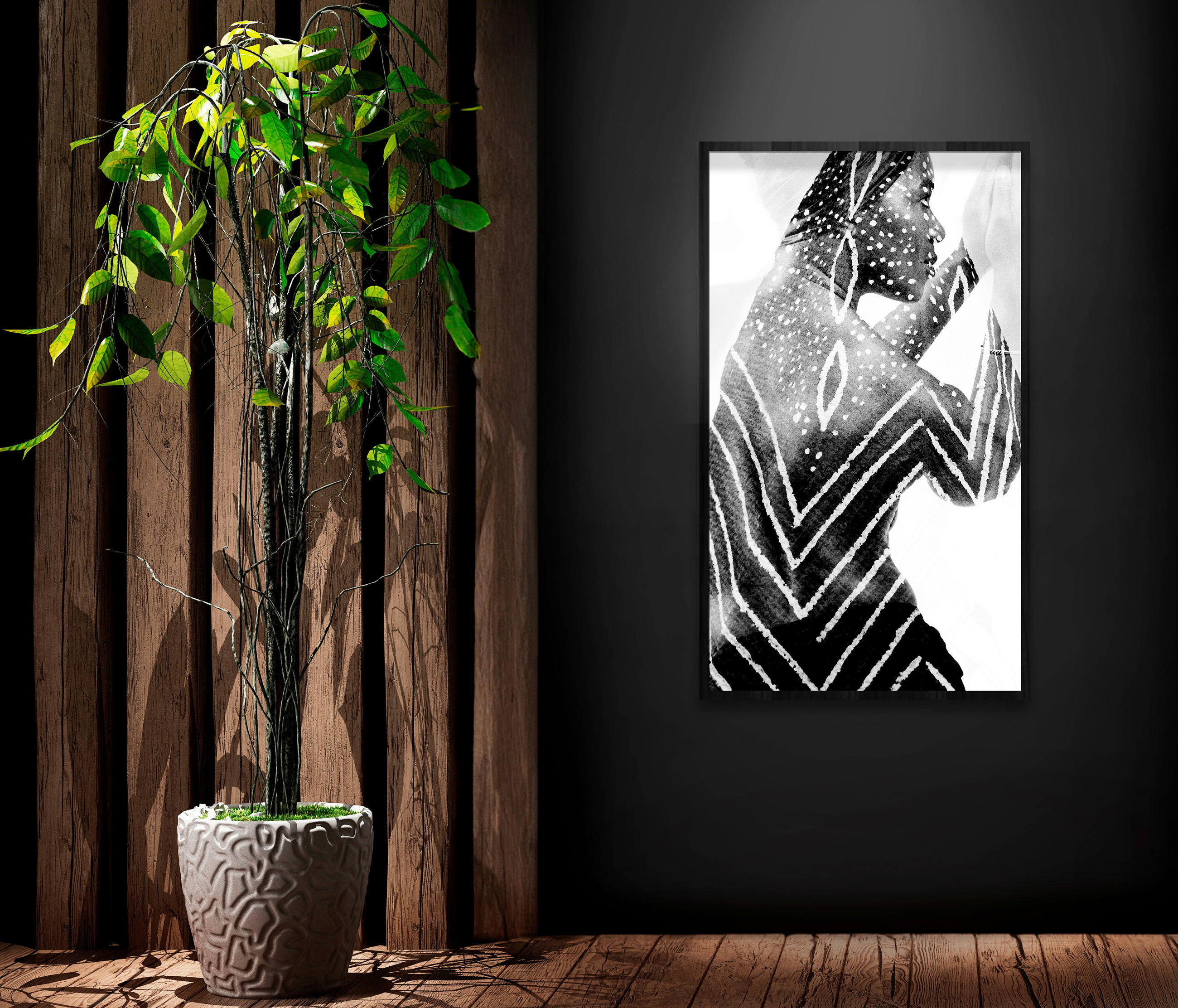BILD 70/118/10 cm  - Schwarz, Basics, Holz/Kunststoff (70/118/10cm)