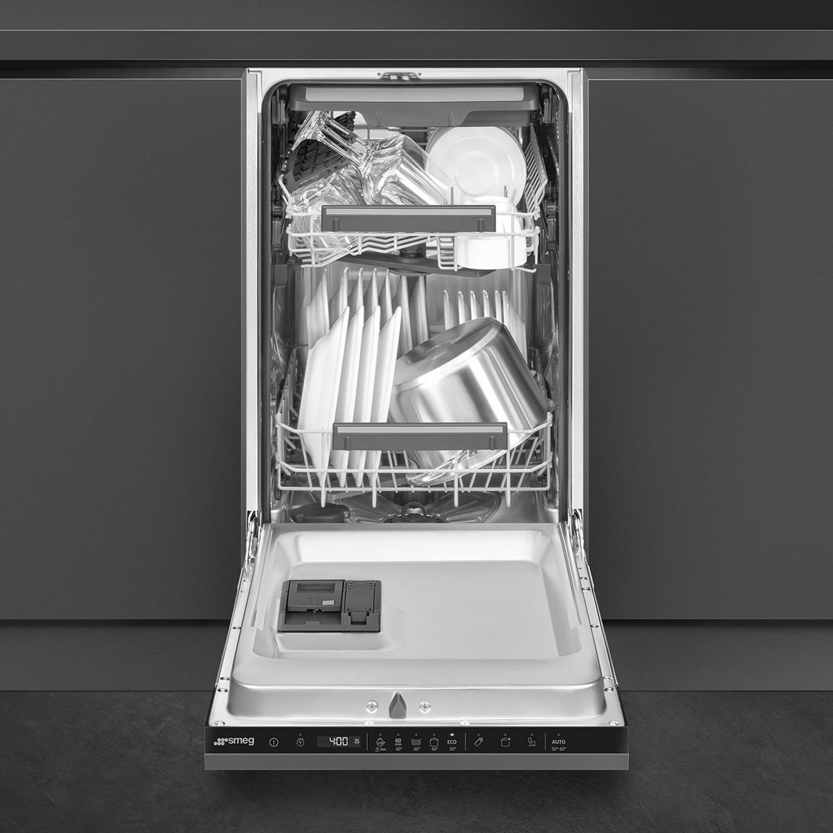 GESCHIRRSPÜLER ST4533IN  - Schwarz Hochglanz, Basics, Kunststoff/Metall (44,6/81,8/55cm) - SMEG
