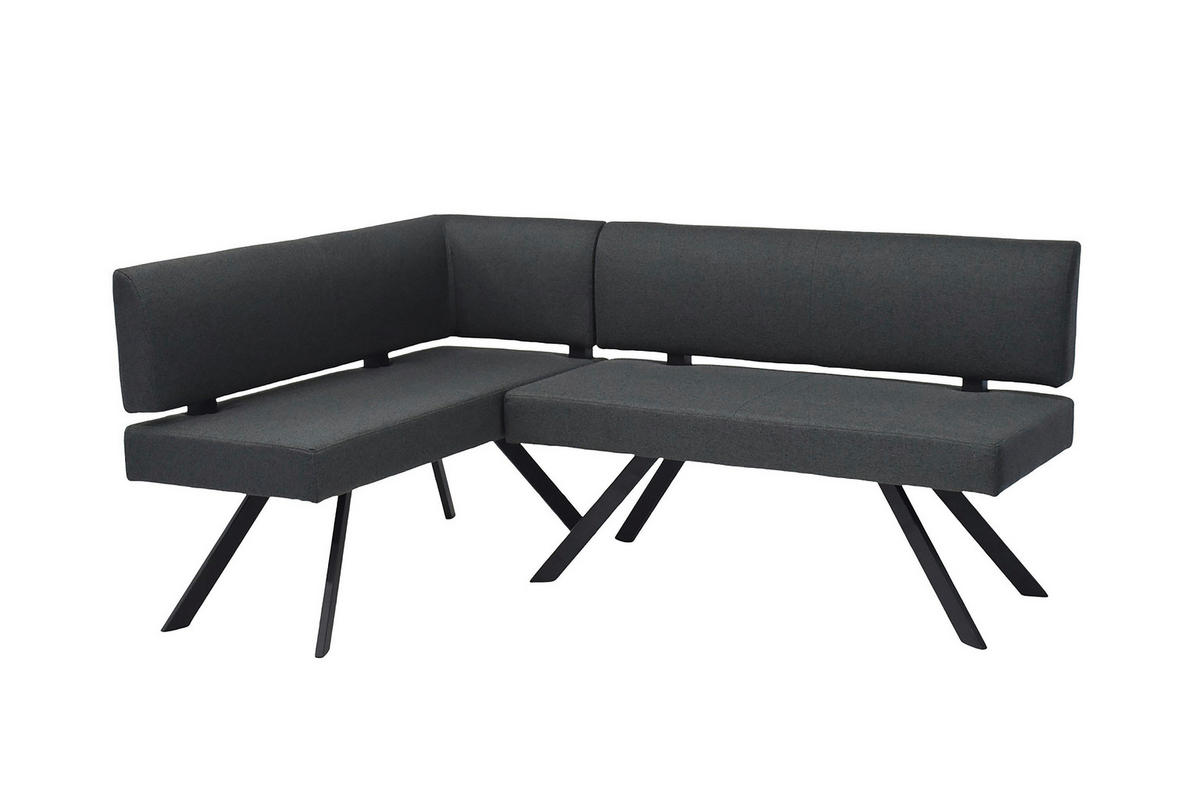 ECKBANK 85/182 cm Dunkelgrau   - Dunkelgrau/Schwarz, MODERN, Textil/Metall (85/182cm) - MID.YOU