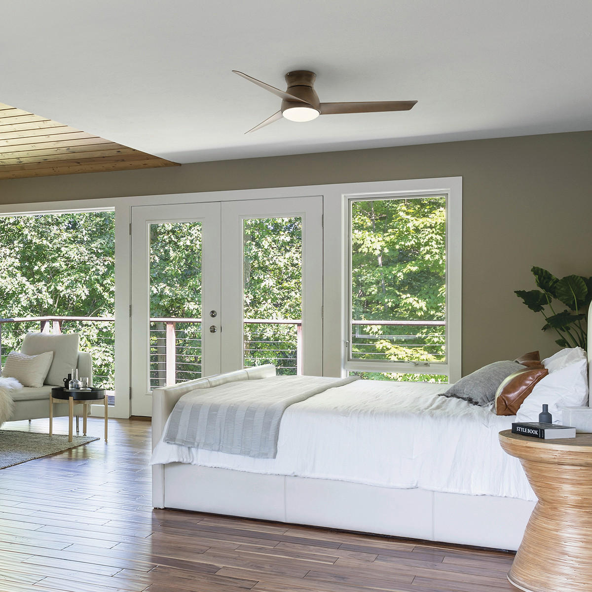 DECKENVENTILATOR  152/29 cm    - Walnussfarben, Basics, Glas/Kunststoff (152/29cm) - Elstead Lighting