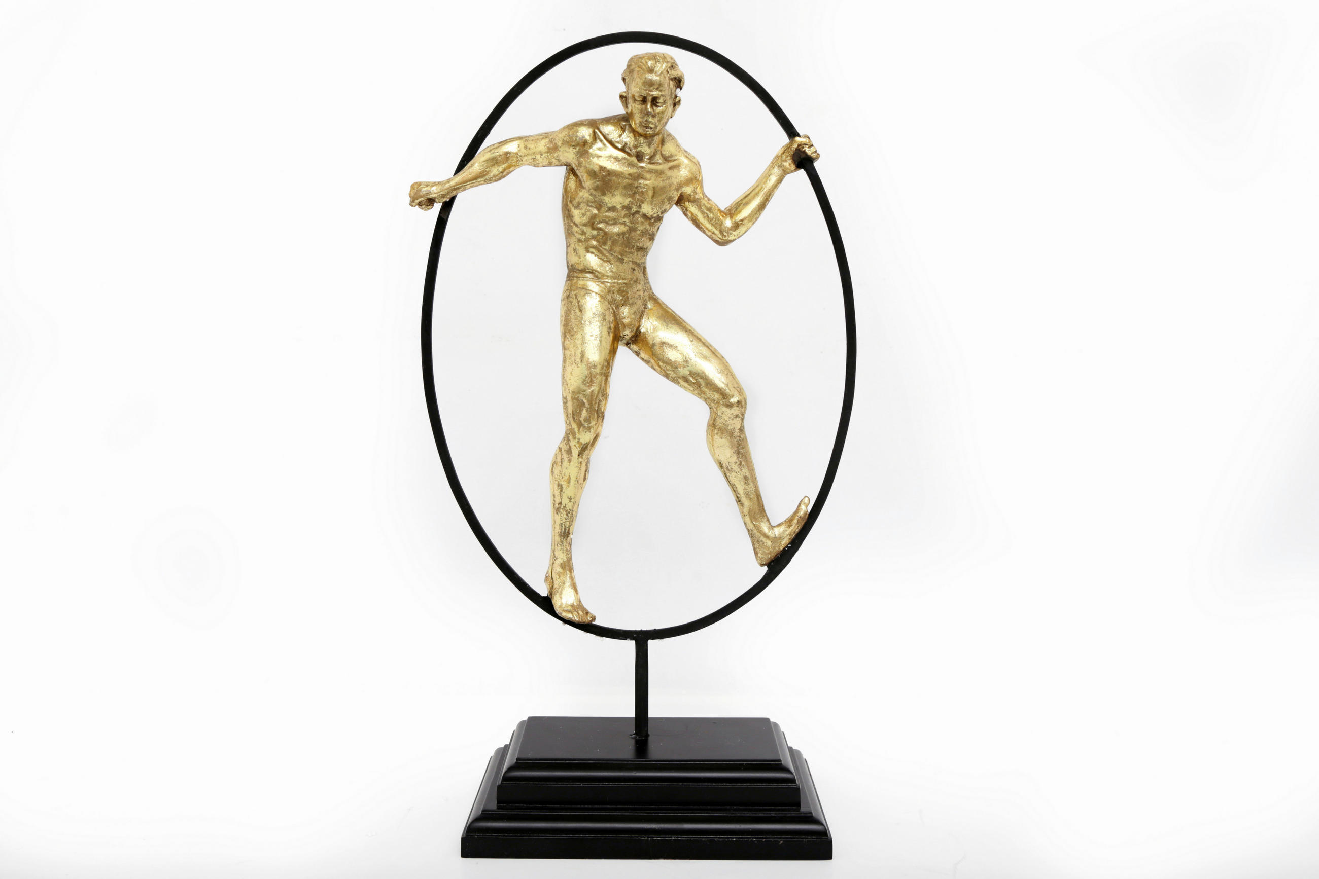 SCULPTURĂ - auriu/negru, Basics, plastic/metal (29/48/12cm)