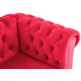 CHESTERFIELD-SOFA Samt Rot, Schwarz  - Rot/Schwarz, Trend, Holz/Textil (165/75/87cm) - Xora