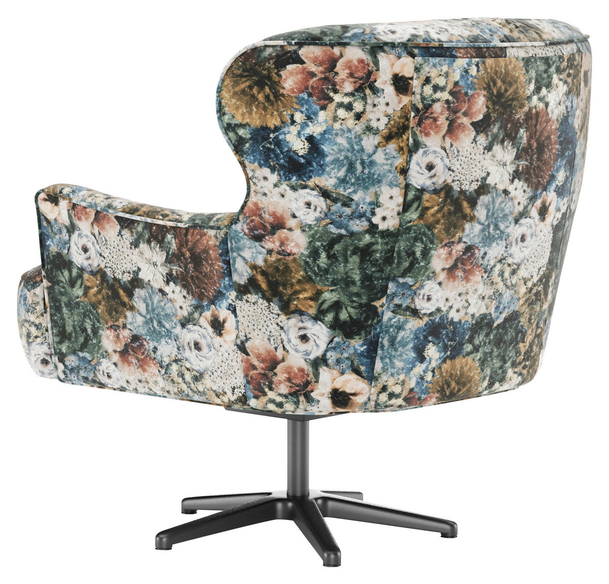 SESSEL in Jacquard Blau, Rosa, Beige  - Blau/Beige, KONVENTIONELL, Textil/Metall (83/97/87cm) - Sit & More
