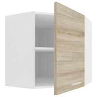 ECKOBERSCHRANK 57/60/57 cm  - Weiss/Alufarben, Konventionell, Holzwerkstoff/Metall (57/60/57cm) - MID.YOU