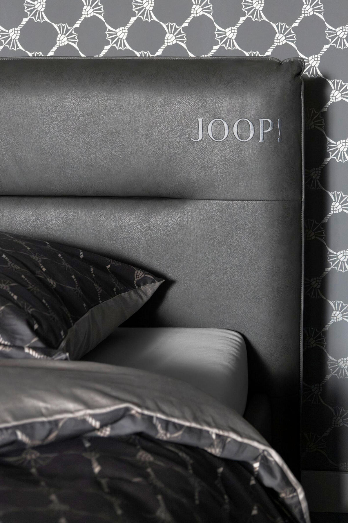 POLSTERBETT 180/200 cm  in Dunkelgrau  - Dunkelgrau/Schwarz, Design, Textil/Metall (180/200cm) - Joop!