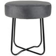 HOCKER in Metall, Kunststoff, Textil, Holzwerkstoff Grau, Schwarz  - Schwarz/Naturfarben, Design, Holzwerkstoff/Kunststoff (35/40cm) - Ambia Home