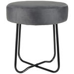 HOCKER in Metall, Kunststoff, Textil, Holzwerkstoff Grau, Schwarz  - Schwarz/Naturfarben, Design, Holzwerkstoff/Kunststoff (35/40cm) - Ambia Home