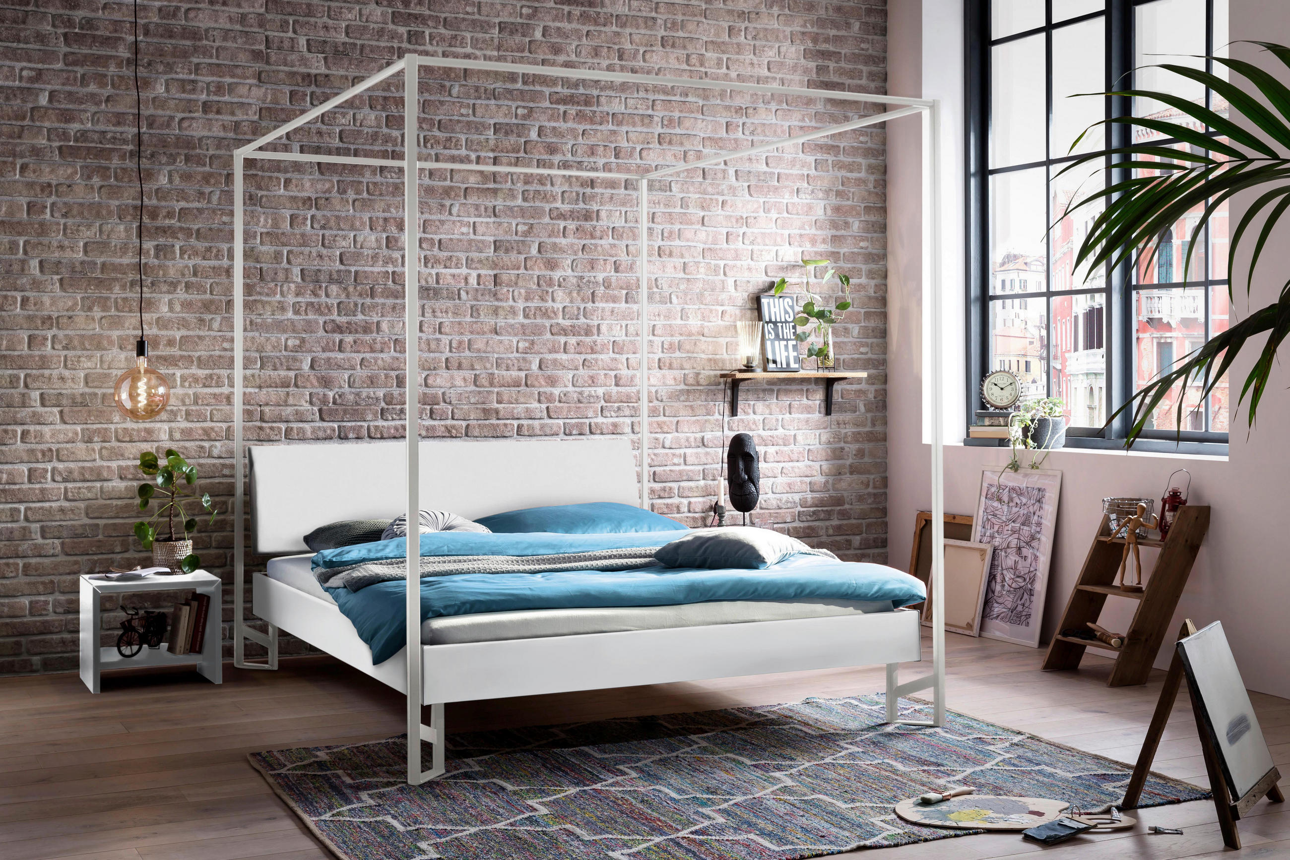 HIMMELBETT 180/200 cm  in Weiß  - Weiß, Design, Holzwerkstoff/Textil (180/200cm) - Hasena