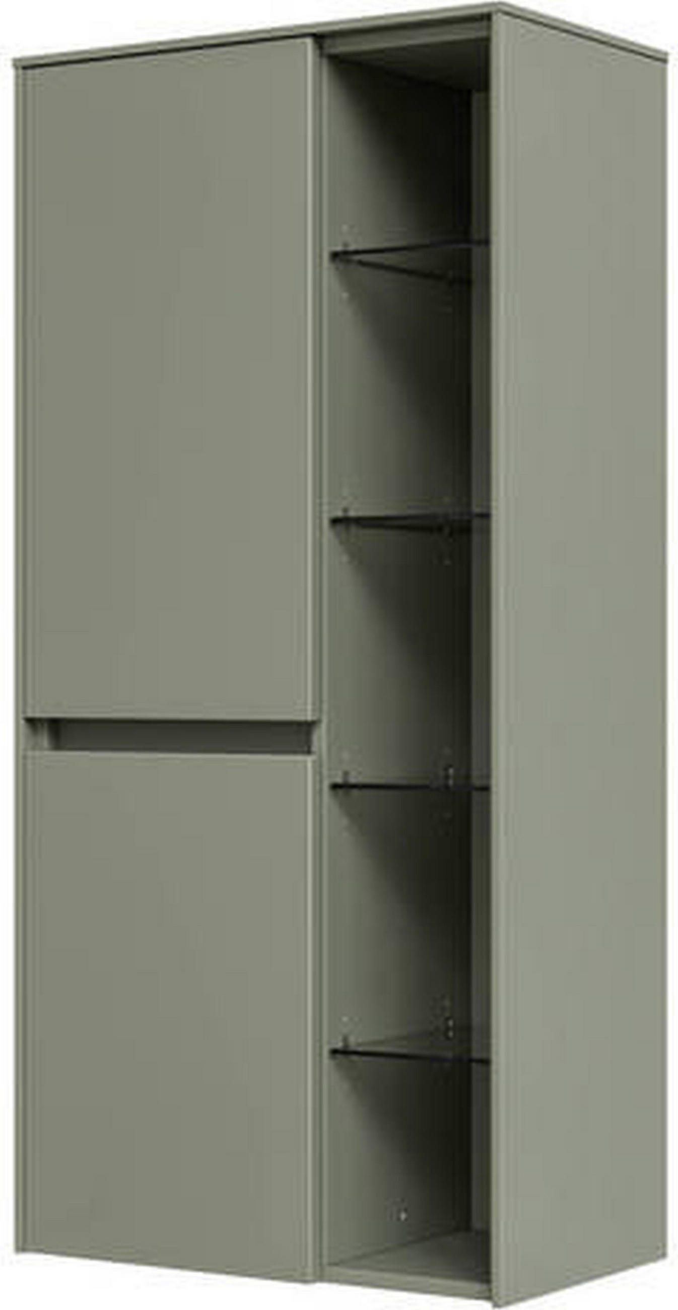MIDISCHRANK 57/121/33 cm  - Schilfgrün, Design, Glas/Holzwerkstoff (57/121/33cm) - Sadena