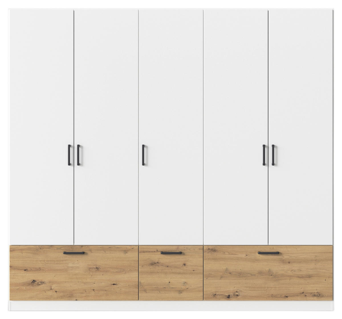 KLEIDERSCHRANK  in Weiß, Eiche Artisan  - Weiß/Eiche Artisan, Basics, Holzwerkstoff/Metall (226/210/54cm) - Boxxx