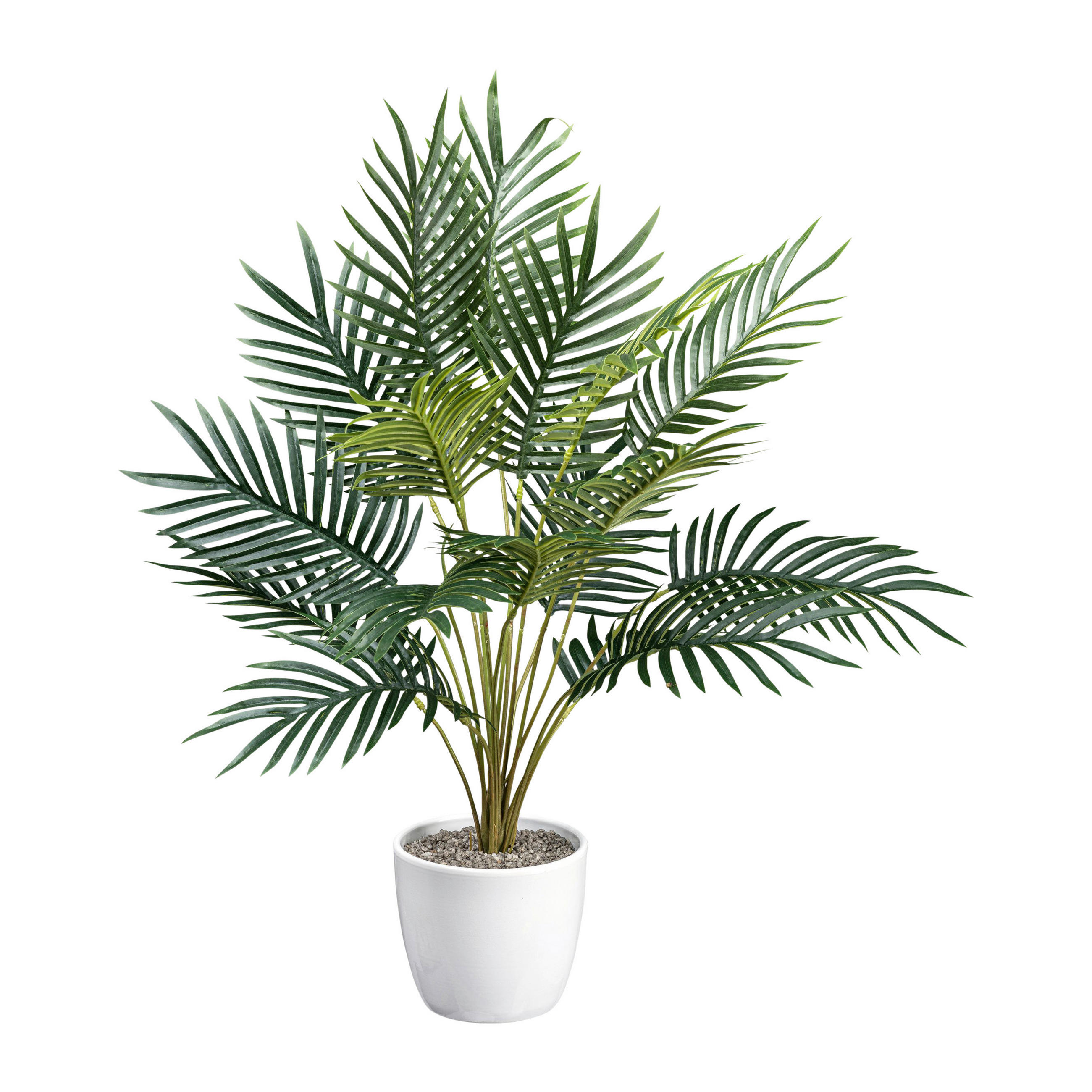 KUNSTPFLANZE Palme 60 cm  - Weiß/Grün, Design, Keramik/Kunststoff (60cm)