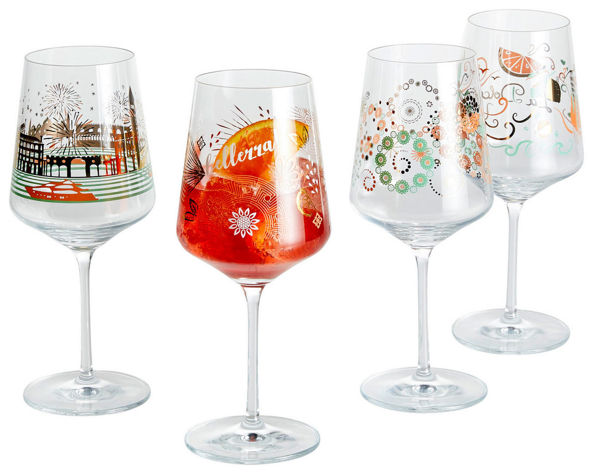 SPRITZERGLAS 544 ml 4-teilig  - Türkis/Beige, LIFESTYLE, Glas (20,3/26,6/19,4cm) - Ritzenhoff