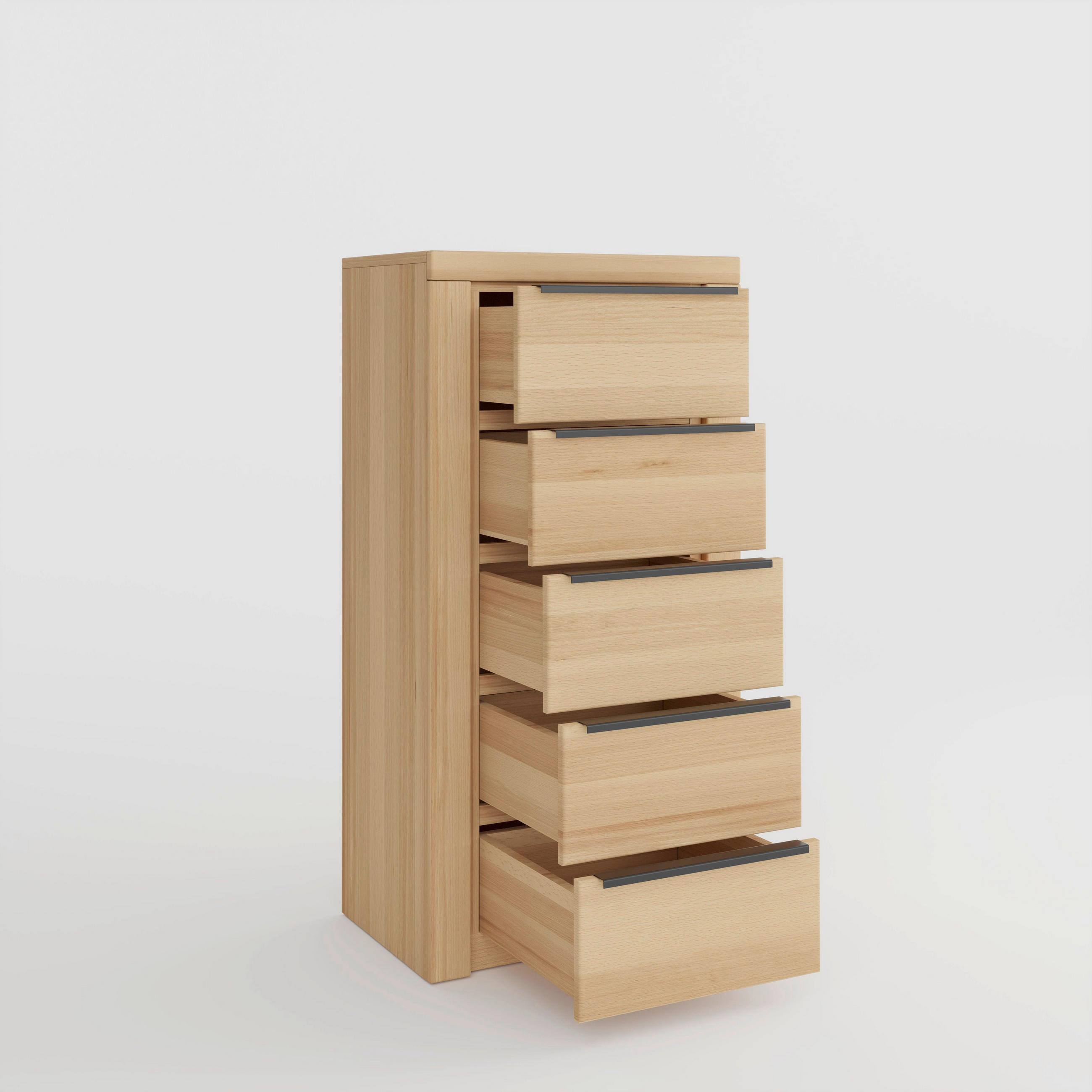 KOMMODE Brunei  in 60/141/40 cm  - Buchefarben/Schwarz, Design, Holz/Holzwerkstoff (60/141/40cm) - Livetastic