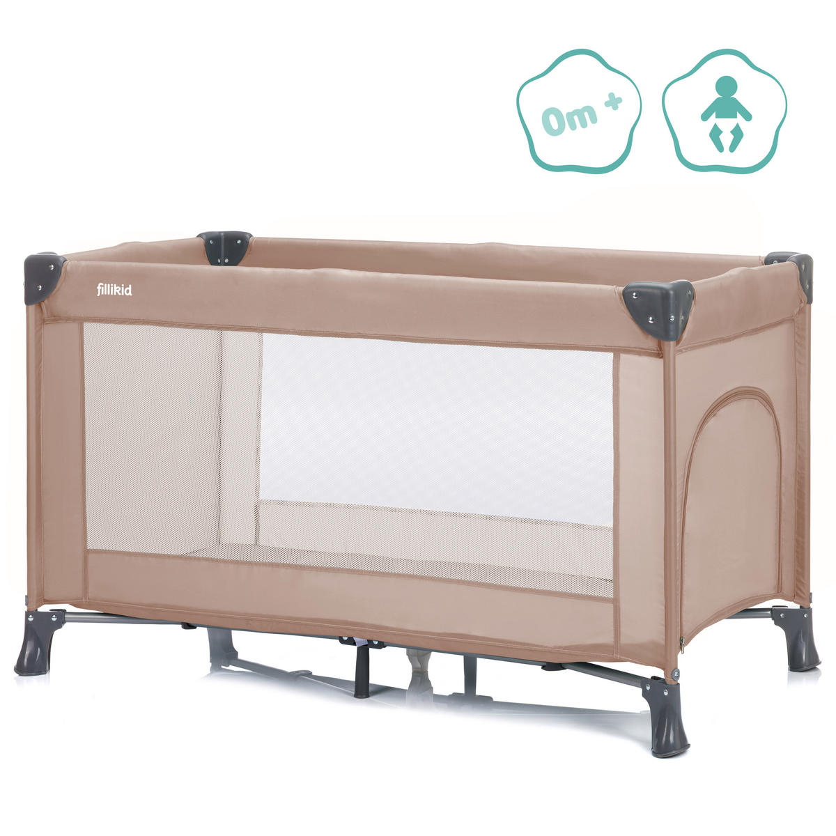 REISEBETT Beige  - Beige, Basics, Textil/Metall (120/60/76cm) - Fillikid