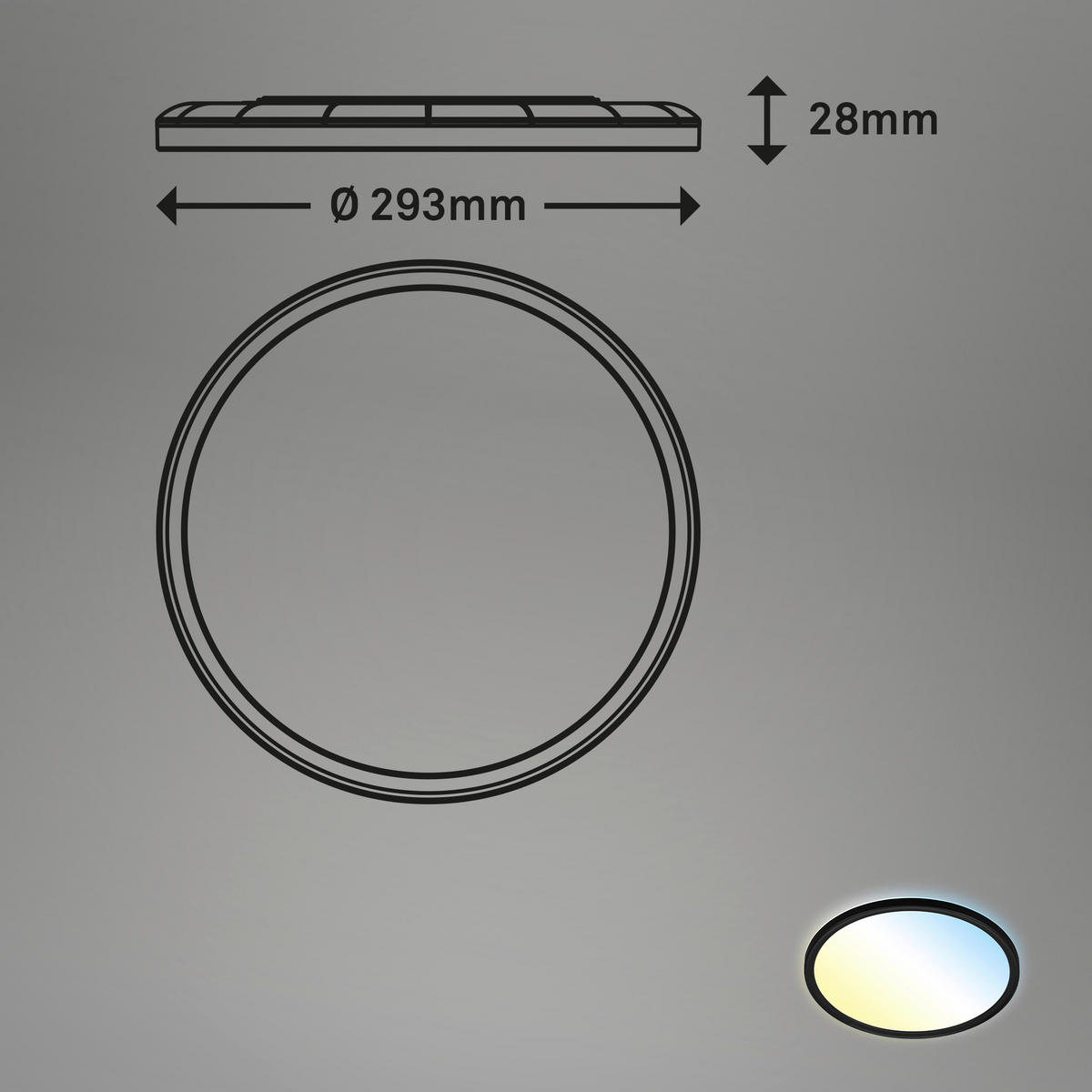 LED-PANEEL  - Schwarz, Design, Kunststoff (29.3/2.8cm)