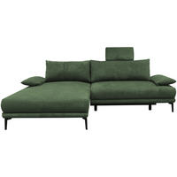 ECKSOFA in Webstoff Grün  192/260 cm  - Schwarz/Grün, Design, Textil/Metall (192/260cm) - MID.YOU