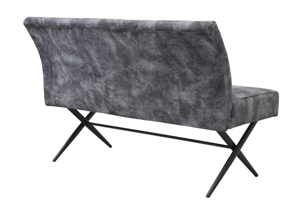 SITZBANK 140/88/67 cm Samt, Mikrofaser Anthrazit  - Anthrazit/Schwarz, MODERN, Textil/Metall (140/88/67cm) - MID.YOU
