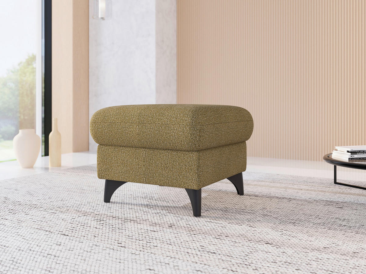 HOCKER in Textil Olivgrün  - Schwarz/Olivgrün, KONVENTIONELL, Textil/Metall (58/48/58cm) - Sit & More