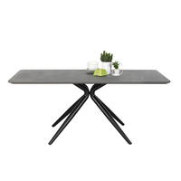 ESSTISCH 180/90/76 cm Nachbildung  Metall, Holzwerkstoff rechteckig Dunkelgrau  - Dunkelgrau/Schwarz, Design, Holzwerkstoff/Metall (180/90/76cm) - Xora