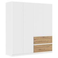 DREHTÜRENSCHRANK 181/197/54 cm 4-türig Weiß, Eiche Artisan  - Weiß/Eiche Artisan, MODERN, Holzwerkstoff (181/197/54cm) - Rauch Möbel