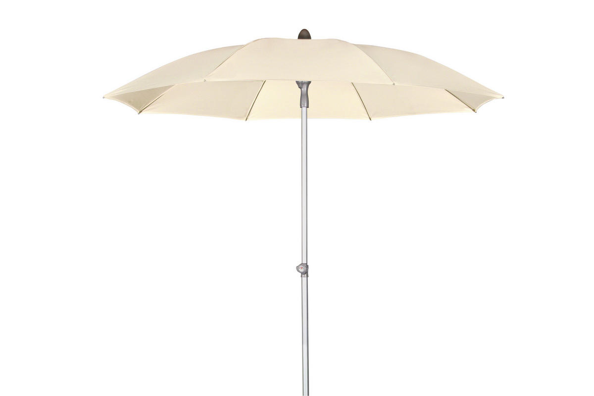 SONNENSCHIRM 200 cm Naturfarben  - Silberfarben/Naturfarben, KONVENTIONELL, Textil/Metall (200/200cm) - Doppler