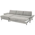 ECKSOFA  in Chenille, Flachgewebe Greige  175/316 cm  - Greige/Schwarz, Design, Textil/Metall (175/316cm) - Dieter Knoll