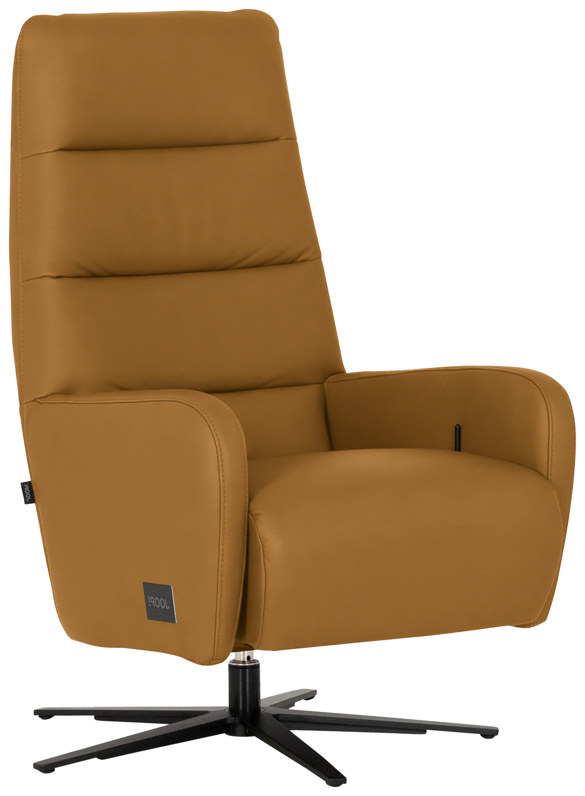RELAXSESSEL Leder Senfgelb  - Senfgelb/Schwarz, Modern, Leder/Metall (66/110/83cm) - Joop!