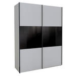 SCHWEBETÜRENSCHRANK 150/216/68 cm 2-türig  - Dunkelgrau/Schwarz, KONVENTIONELL, Glas/Holzwerkstoff (150/216/68cm) - Hom`in