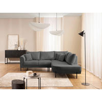 ECKSOFA Mauris Grau Chenille Rückenkissen  - Schwarz/Grau, Design, Kunststoff/Textil (233/200cm) - Livetastic