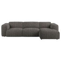 ECKSOFA Dunkelbraun Webstoff Rücken echt  - Dunkelbraun/Schwarz, Design, Kunststoff/Textil (290/171cm) - home24