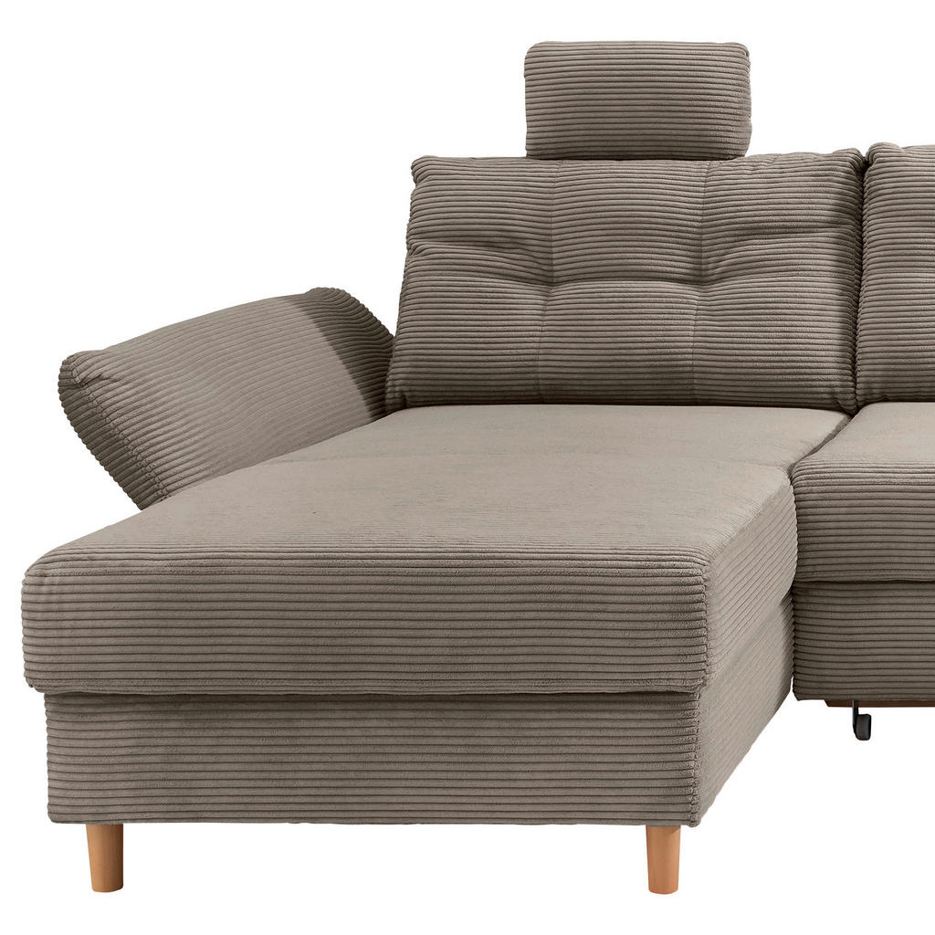 Thumbnail - Livetastic Wohnlandschaft, Graubraun, Textil, Buche, 6-Sitzer, Füllung: Schaumstoff, Ottomane rechts, U-Form, 338-352x20...