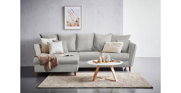 ECKSOFA in Webstoff Beige 284/162 cm - Eichefarben/Beige, KONVENTIONELL, Holz/Textil (284/162cm) - Carryhome