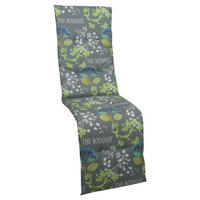 RELAXSESSELAUFLAGE Floral  - Blau/Grau, Design, Textil (45/5/168cm)
