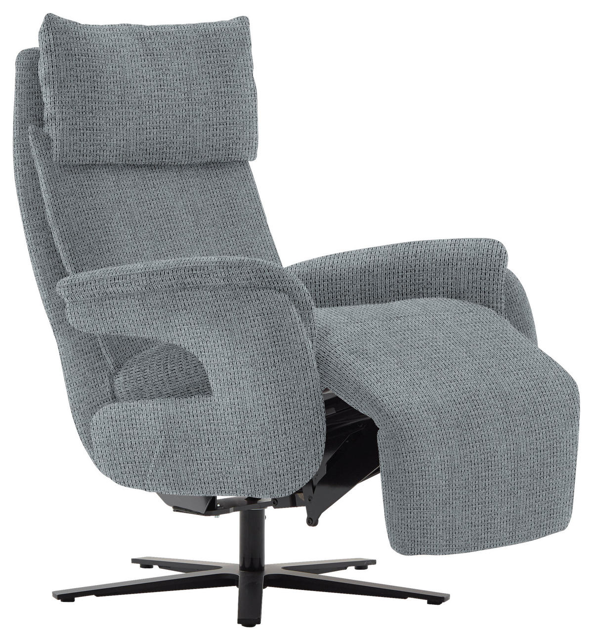 FERNSEHSESSEL in Struktur Anthrazit  - Anthrazit/Schwarz, MODERN, Textil/Metall (73/113-117/85cm) - Cantus