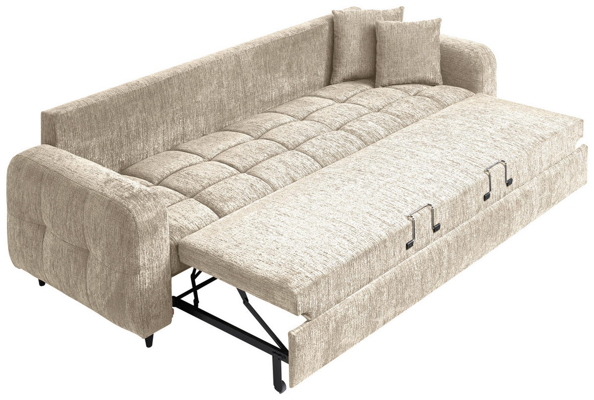 SCHLAFSOFA in Textil Naturfarben  - Schwarz/Naturfarben, Design, Holz/Textil (236/88/101cm) - Stylife