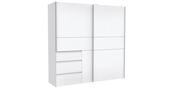 SCHWEBETÜRENSCHRANK 200/200/61 cm 2-türig Weiß  - Alufarben/Weiß, KONVENTIONELL, Holzwerkstoff/Kunststoff (200/200/61cm) - Carryhome