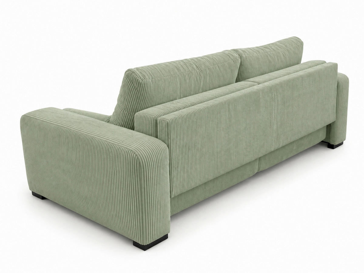 3-SITZER-SOFA Cord Mintgrün  - Schwarz/Mintgrün, Basics, Holz/Textil (250/90/110cm) - MID.YOU