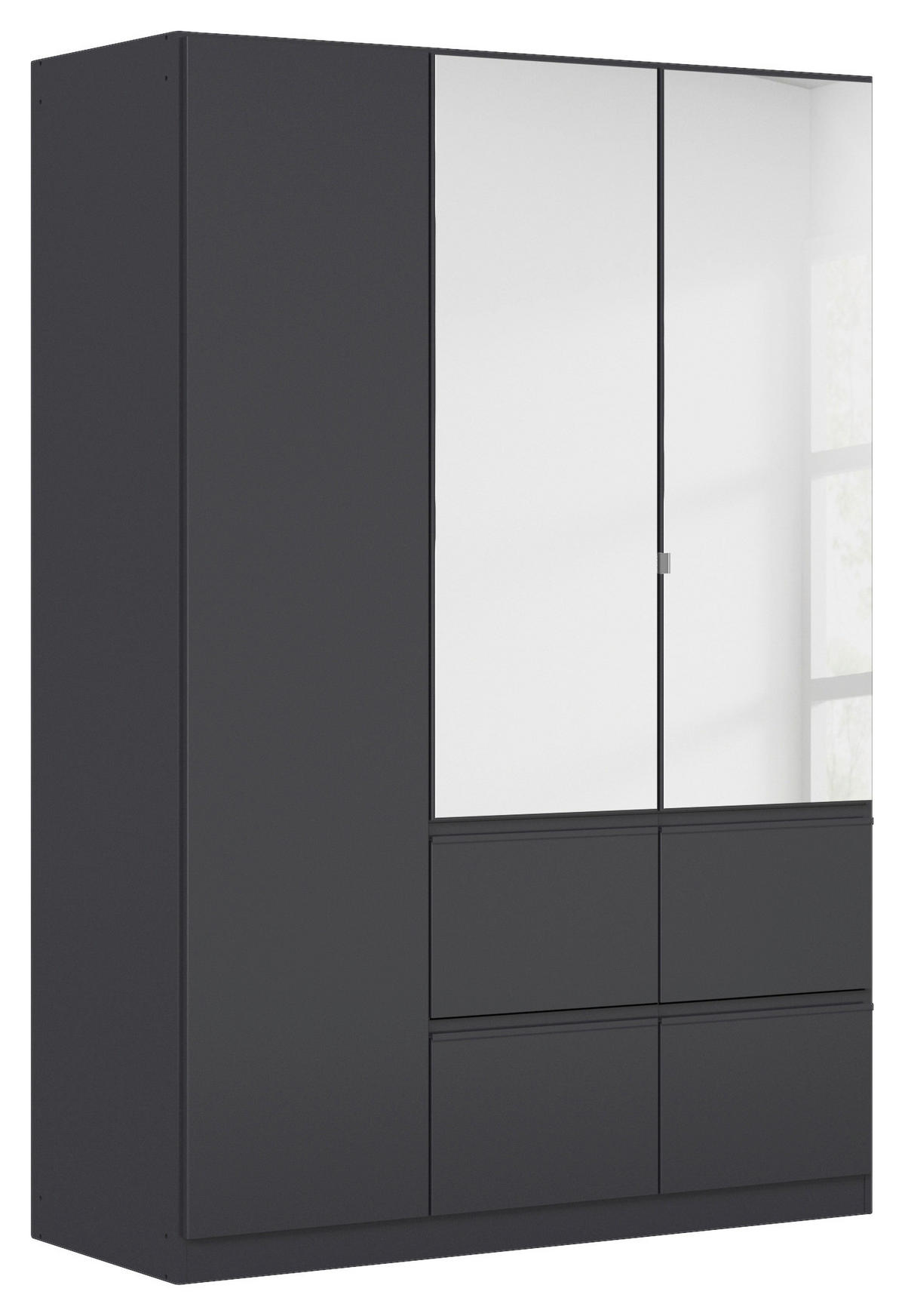 KLEIDERSCHRANK Grau  - Grau, Trend, Glas/Holzwerkstoff (136/197/54cm) - Xora
