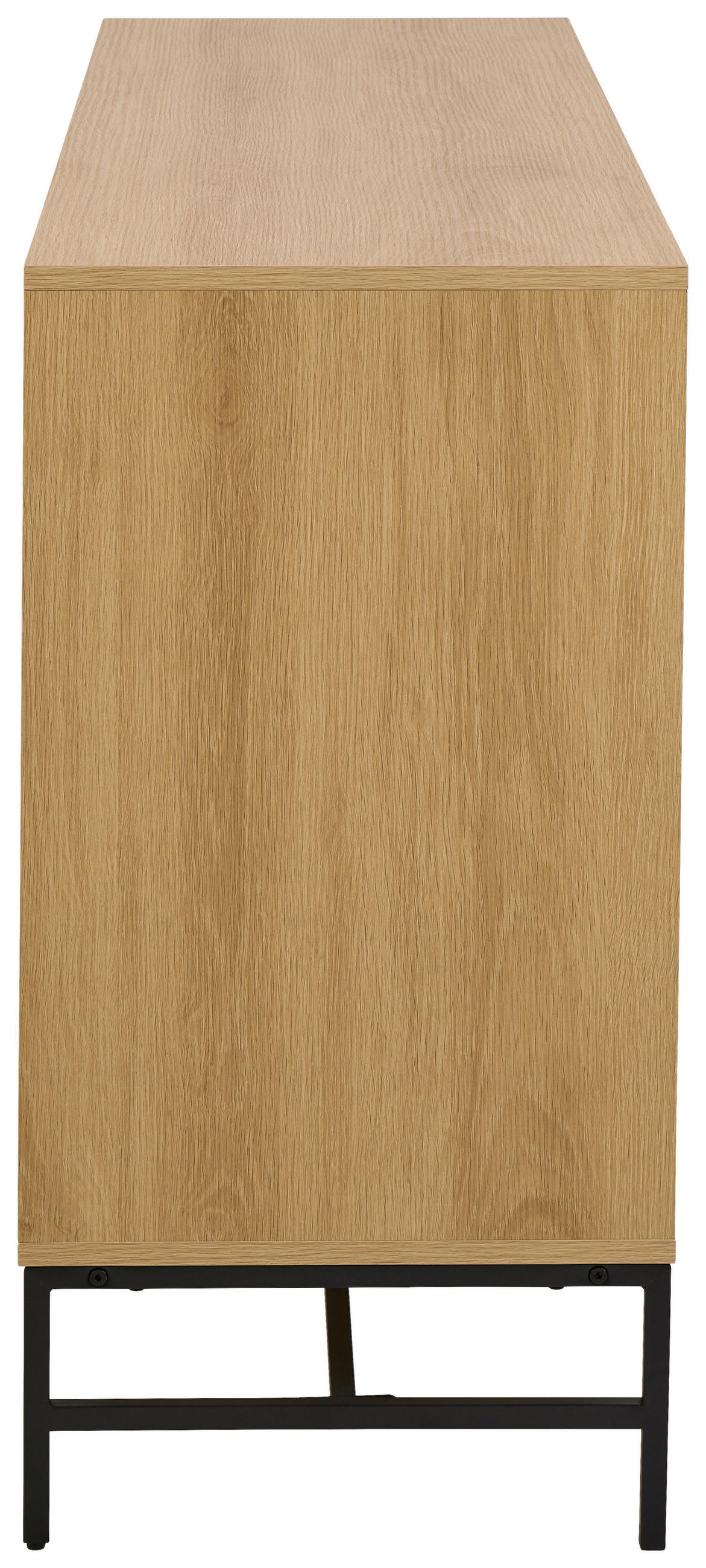KOMODA, črna, barve hrasta  - črna/barve hrasta, Design, kovina/leseni material (157/80,4/40cm) - MID.YOU
